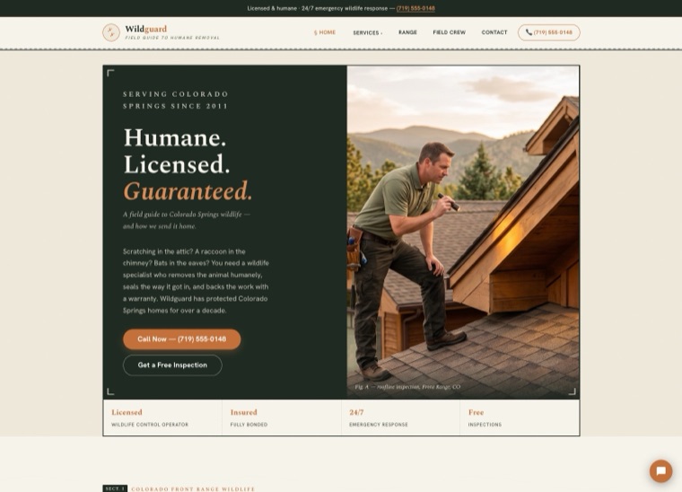 Wildguard Wildlife website demo