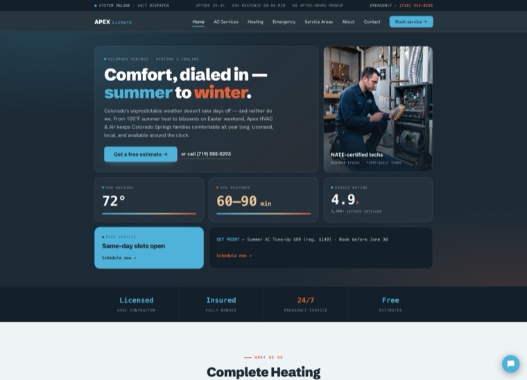 Apex HVAC demo site